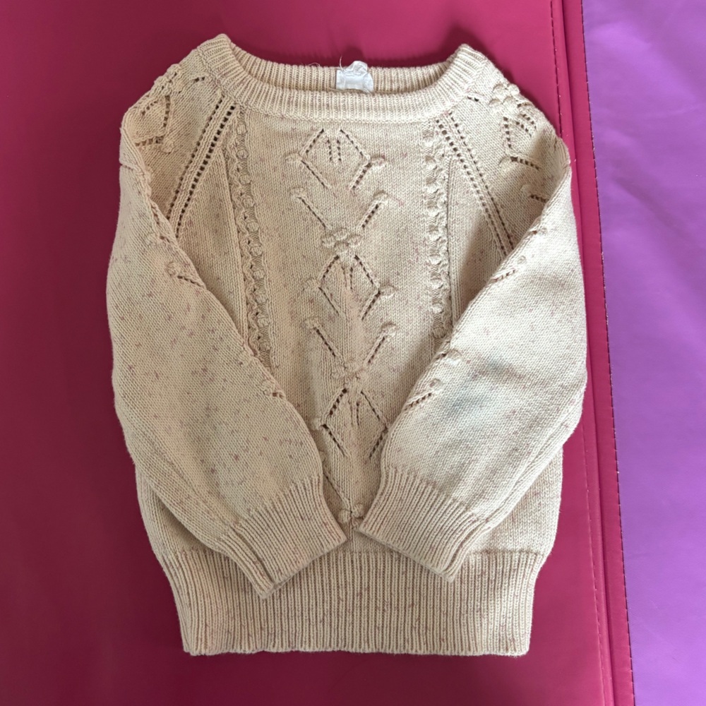Jamie Kay Cream Cable Knit Scoop Sweater